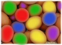 bunt gefärbte Eier