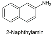Chemische Strukturformel 2-Naphthylamin.