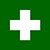 Das weiße Kreuz auf grünem Grund ist das Piktogramm für Erste Hilfe