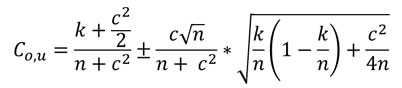 Formel zur Berechnung des 95% Konfidenzintervalls