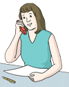 Telefonierende Frau
