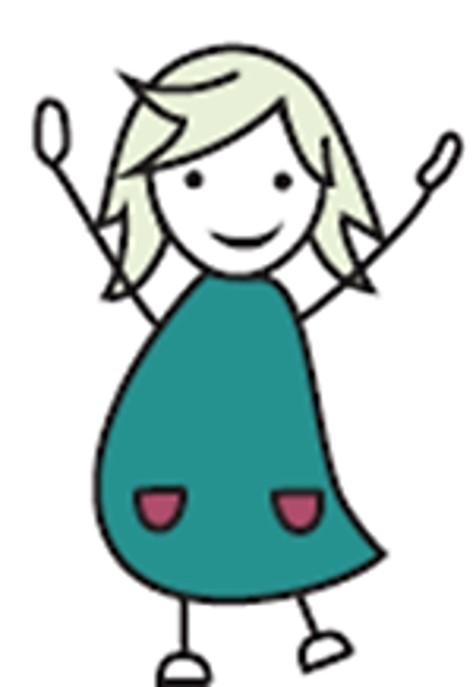 Zeichnung: Lächelndes Mädchen.