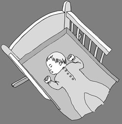 Symbolzeichnung eines schlafenden Kindes
