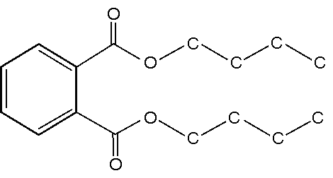 Strukturformel von Dibutylphthalat (DnBP)