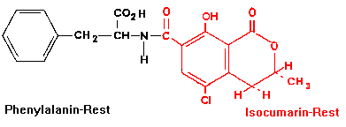 Chemischer Aufbau von Ochratoxin A
