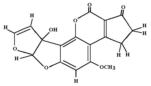Strukturformel von Aflatoxin M1