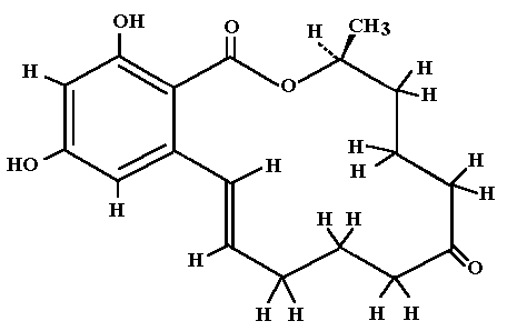 Chemischer Aufbau von Zearalenon
