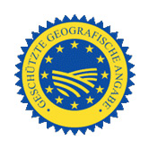 Die Abbildung zeigt das EU-Gütezeichen geschützt geographische Angabe