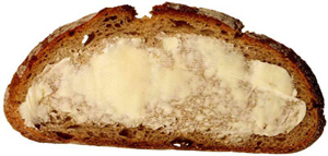Scheibe Brot mit Butter