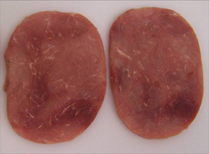  Foto einer Schweinefleischschnitte
