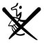 NICHT ESSBAR-Logo (durchgestrichenes Männchen mit Essen in der Hand)