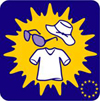 Pictogramm: Sonnenbrille, Hut, T-Shirt