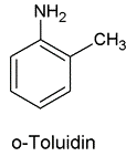 Chemische Strukturformel Toluidin.